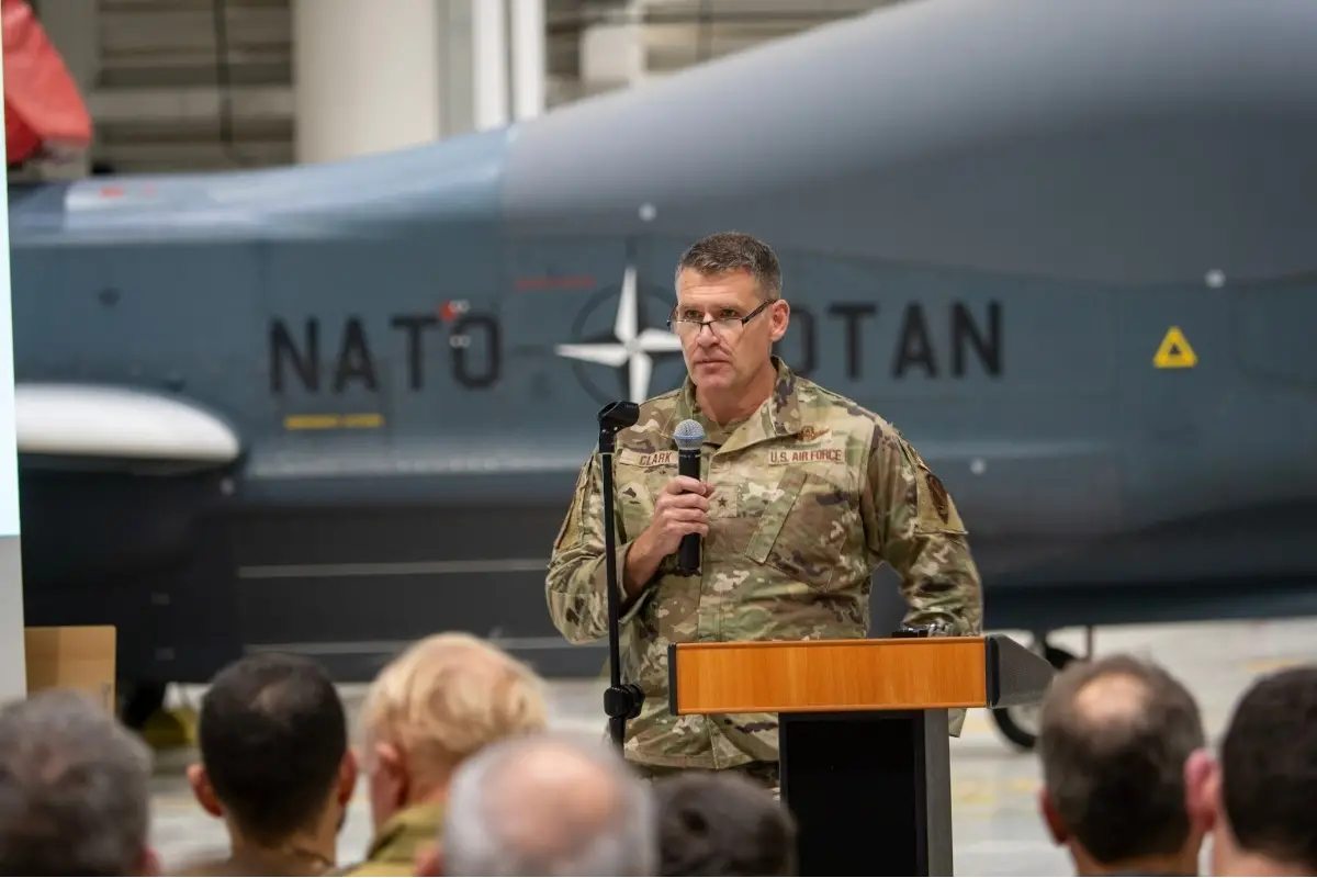 Wrapping up an eventful year at NATO's Intelligence Surveillance Force in Sigonella, Italy, the Force Commander, Brigadier General Andrew Clark addressed his team highlighting the achievements the team has made in 2023 including move to new permanent facilities and an increased ISR support to the Alliance.