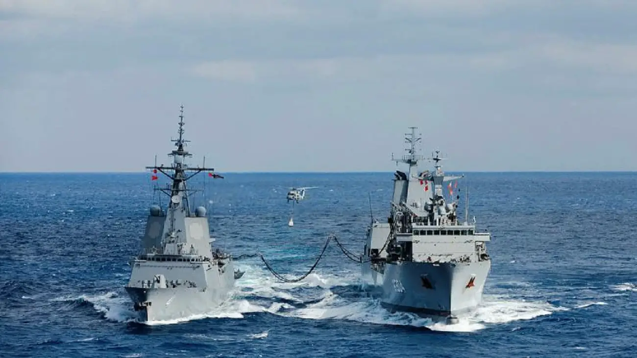 Royal Australian Navy HMAS A304 Conducts Replenishments-at-sea