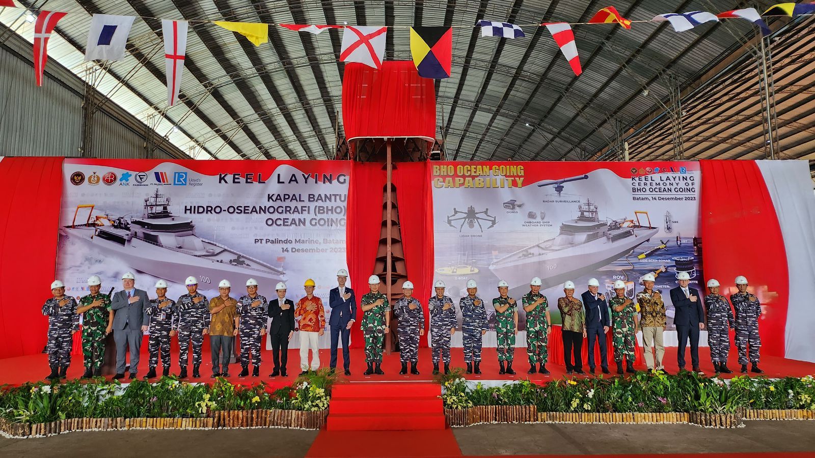 Ceremony of 105-meter Indonesian ocean-going hydrographic vessel