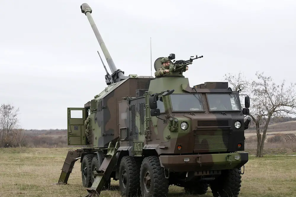 Serbian Army Nora B-52 M-15 155 mm self-propelled howitzers
