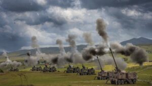 Serbian Army Nora B-52 Self-propelled Howitzer Demonstrates Firepower at Military Training
