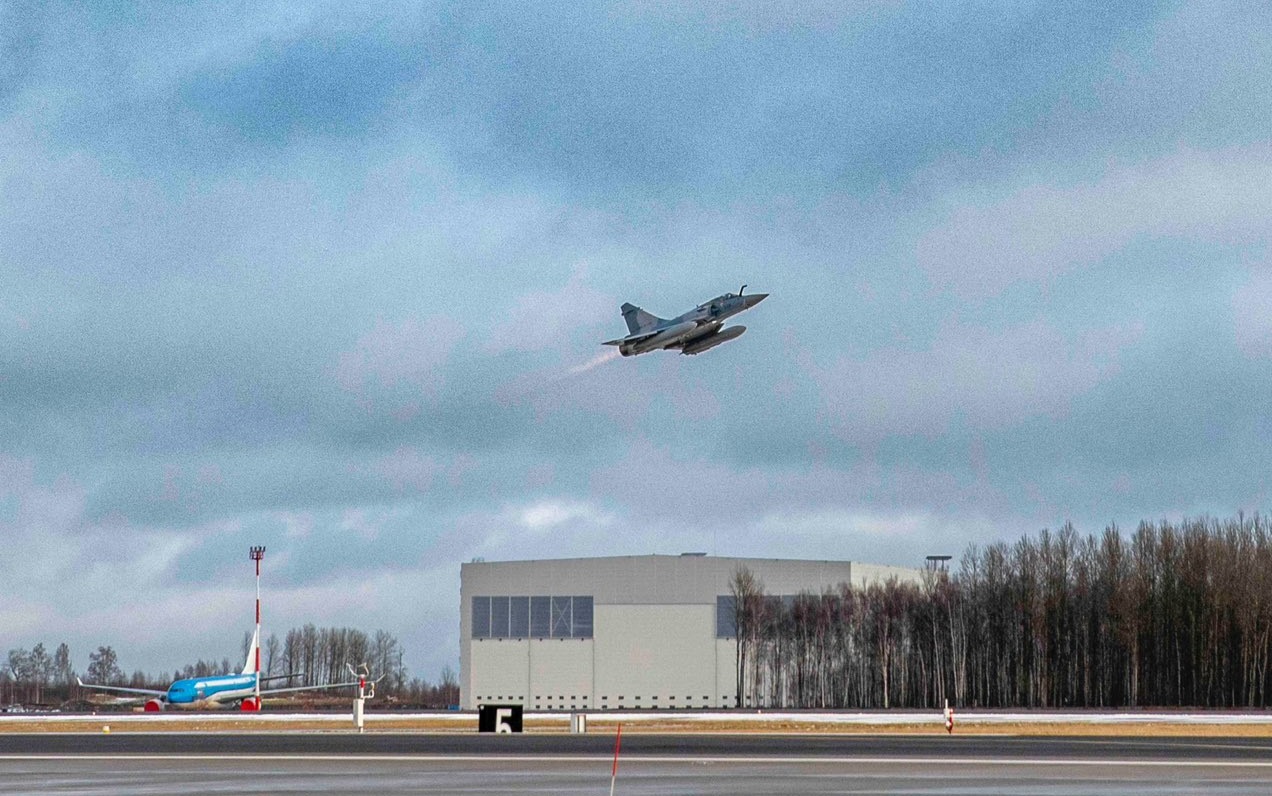 French Air Force Mirage 2000-5 fighter jets were scrambled to chase away Russian Ilyushin Il-78 flying over international waters off Estonia's Baltic Sea coast