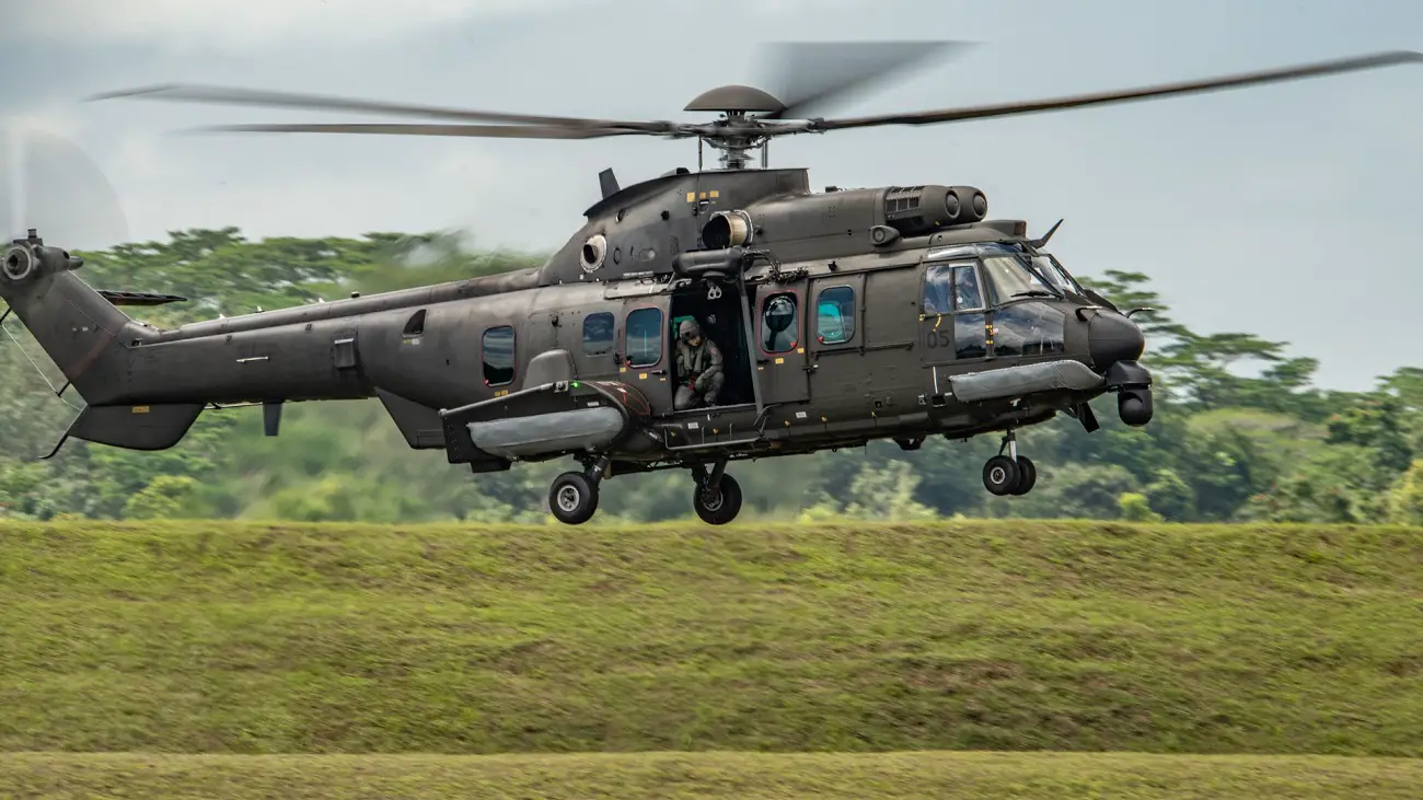 Republic of Singapore Air Force Super Cougar H225M long-range tactical transport military helicopter