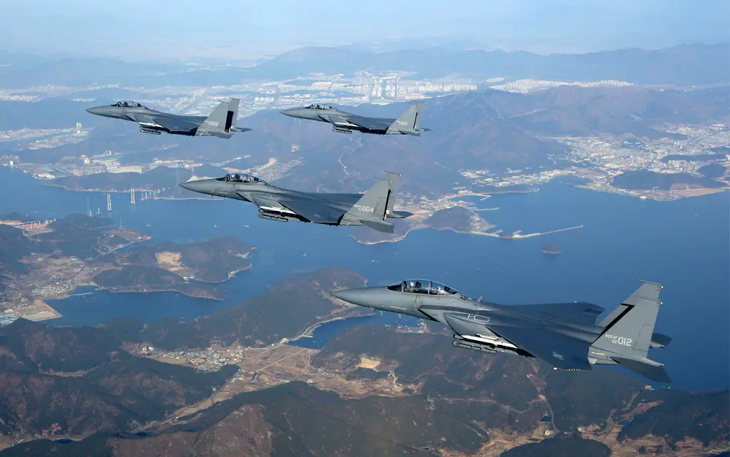 Republic of Korea Air Force F-15K Slam Eagle multirole strike fighter.