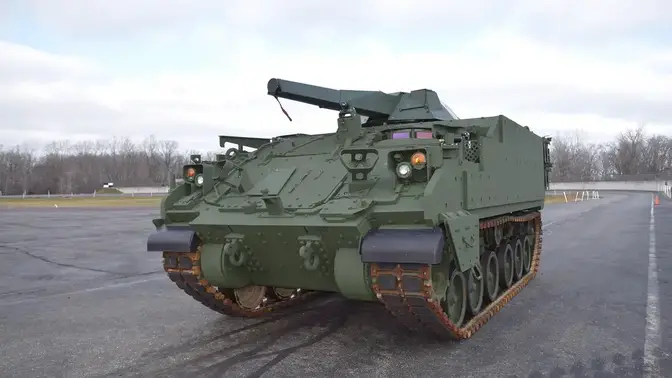 Armored Multi-Purpose Vehicle (AMPV) with unmanned turreted mortar