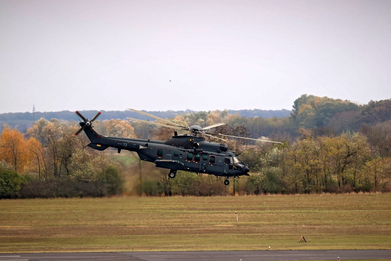 Hungarian Defence Force Airbus H225M long-range tactical transport military helicopter