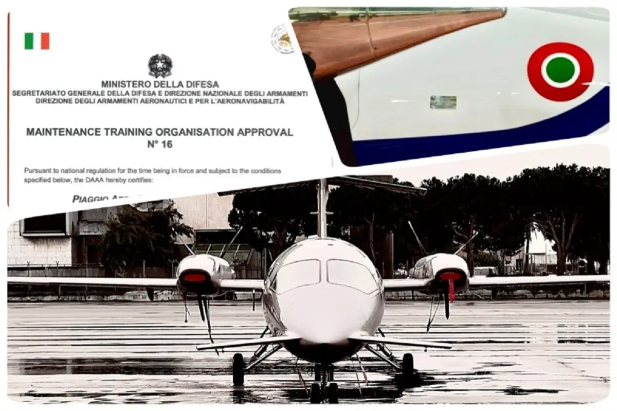 Piaggio Aerospace Certified as Military Maintenance Training Organisation by Italian Ministry of Defence