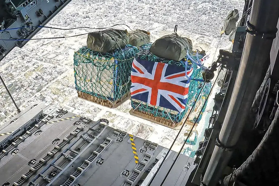 Royal Air Force Atlas Airdrops Over 10 Tonnes of Food Supplies to Civilians in Gaza