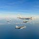 Royal Air Force Voyager Air-to-air Refueller Operates with Swedish Gripen Fighters over Scandinavia