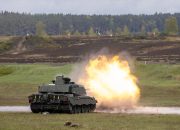 British Army Challenger 3 Main Battle Tank Undertakes Live Firing