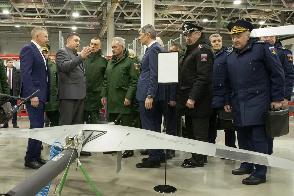 Defense Minister of Russian Sergey Shoygu paid a working visit to the Izhevsk-based Kalashnikov Concern facilities engaged in producing unmanned aviation systems: the Izhevsk Unmanned Systems Scientific and Production Association (IzhBS SPA LLC) and the Izhevsk Aviation Plant (IAZ LLC).