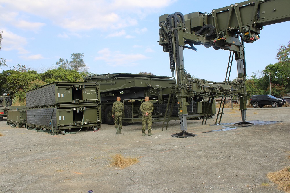 The Philippine Army Combat Engineer Regiment Merkava Armoured Vehicle-launched Bridges (AVLBs)
