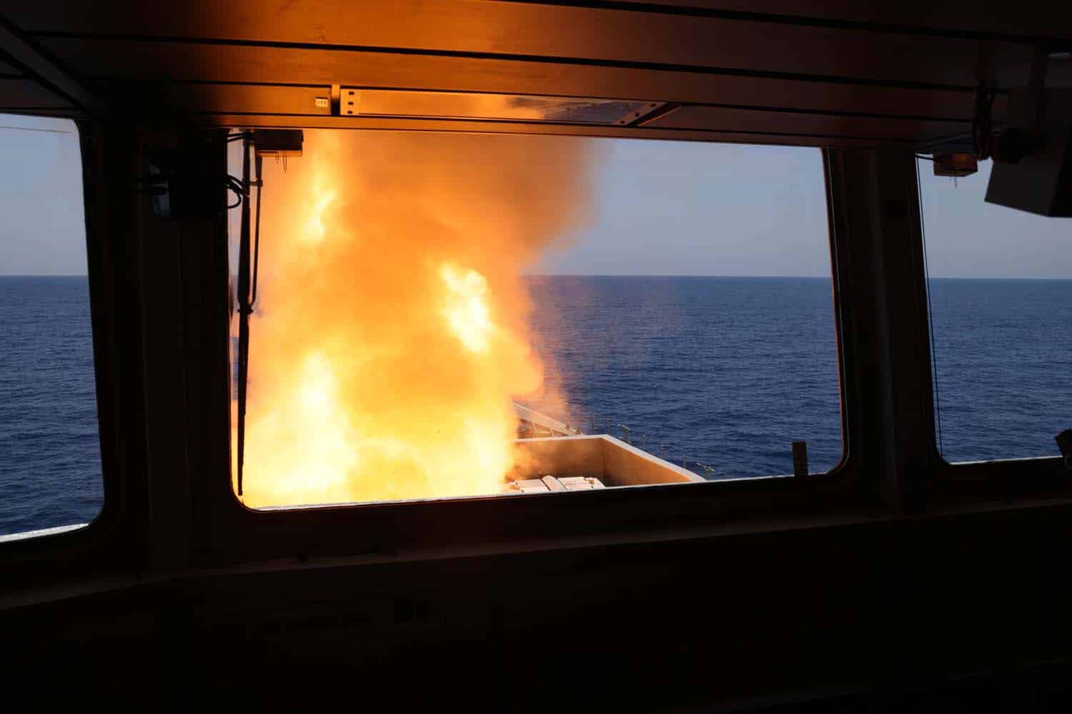 Royal Navy Air-defence Guided Missile Destroyer HMS Diamond Shoots Down Houthi Missile