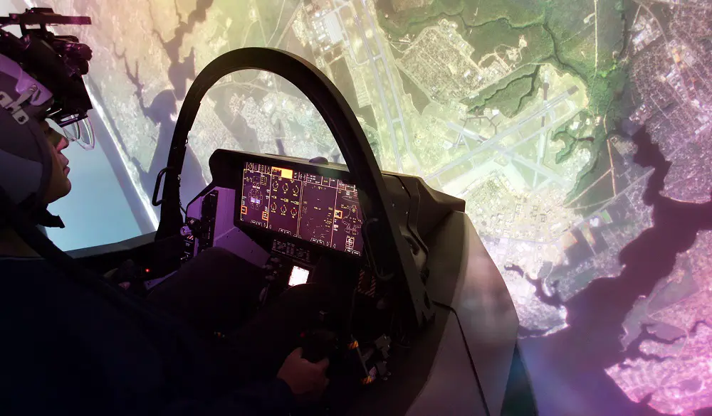  The Full Mission Simulator cockpit can be reconfigured to support training on all three F-35 variants. Pilots complete roughly half of initial qualification flights in the Full Mission Simulator for affordability and effectiveness.