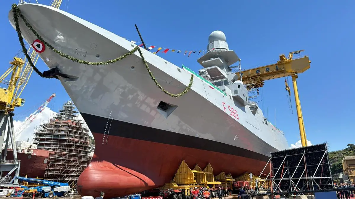 Fincantieri Shipyard Launches FREMM Frigate Emilio Bianchi for Italian Navy