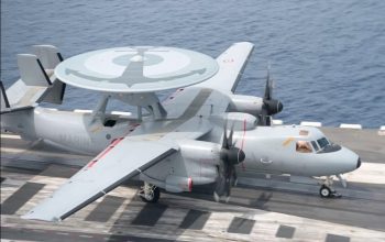 French Navy E2C Hawkeye from Aircraft Carrier Charles de Gaulle to Romania
