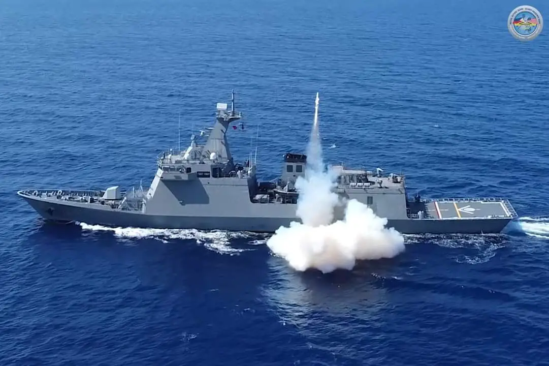 Philippine Navy BRP Jose Rizal Fires C-Star Anti-ship Cruise Missile During Balikatan Drill
