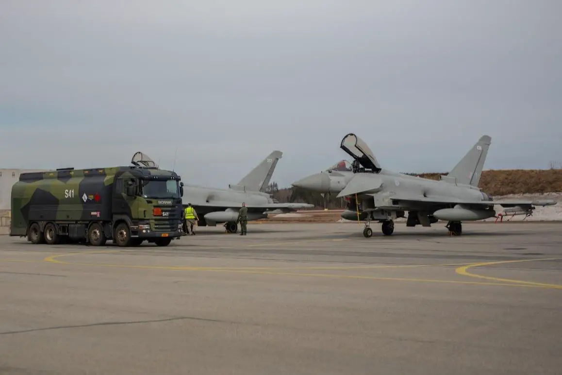 A Finnish fuel truck provides ground support to the Royal Air Force Typhoons enabling sorties from the deployed location. Photo courtesy Finnish Air Force. 