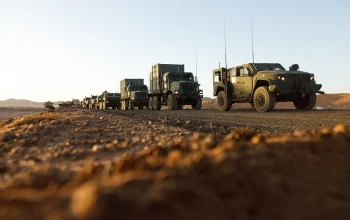US Marine Corps Conduct Long-range Convoy Throughout Saudi Arabia