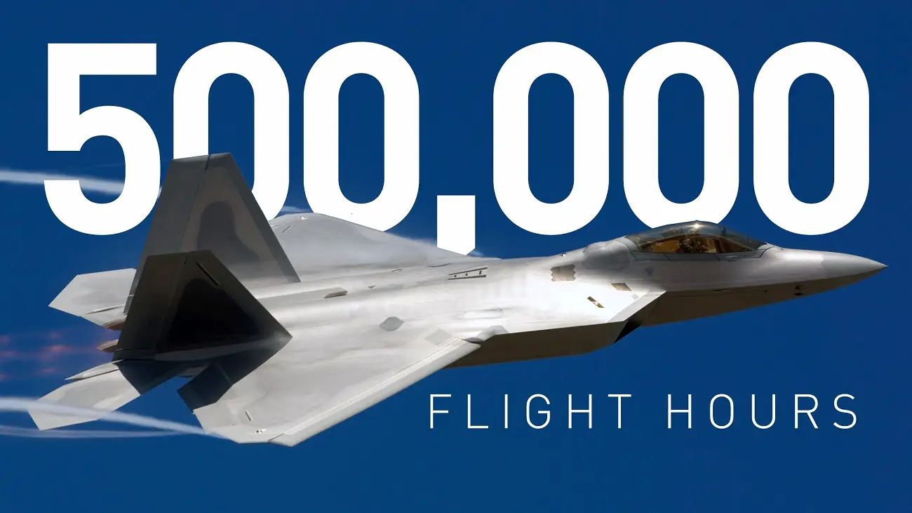 US Air Force F-22 Raptor Fleet Recently Reached 500,000 Flight Hours