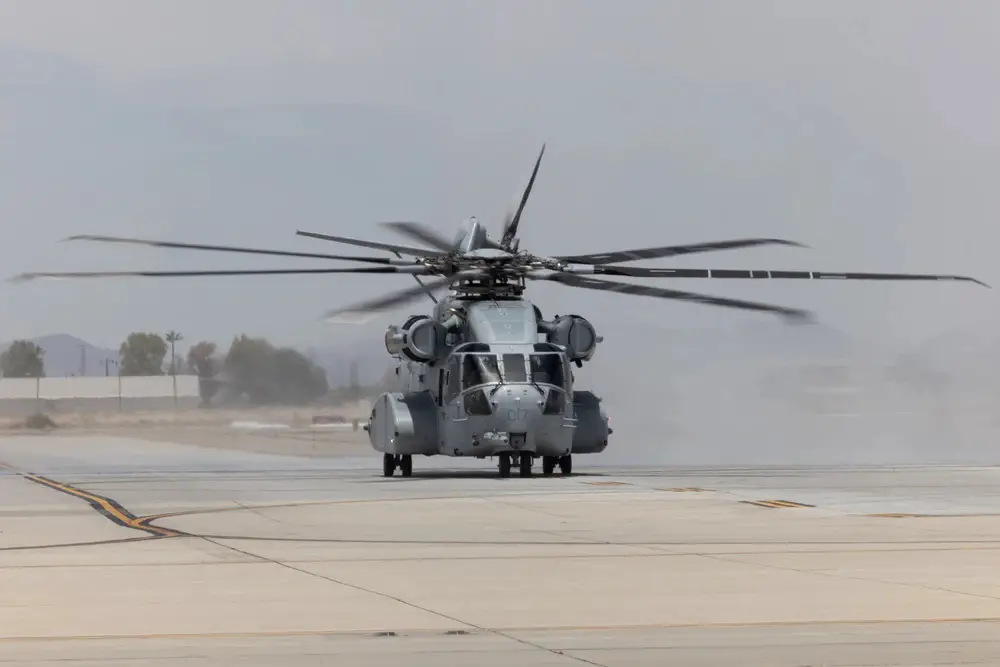 US Marine Corps Sikorsky CH-53K King Stallion Helicopter Arrives at MCAS Yuma, Arizona