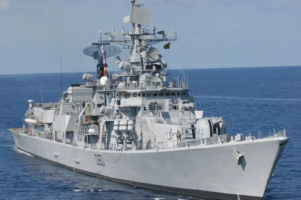 Indian Navy Installs Lanza-N Surveillance Radar Delhi-class Guided-missile Destroyer INS Mysore