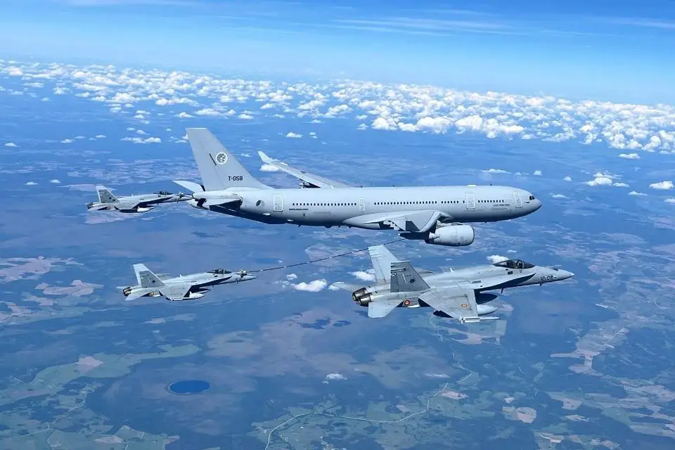 Spanish Italian Swedish and Finnish Fighters Demonstrate Capabilities in Baltic Sea