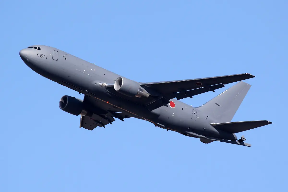 The Japan Air Self-Defense Force KC-46A Pegasus Aerial Refueling Aircraft