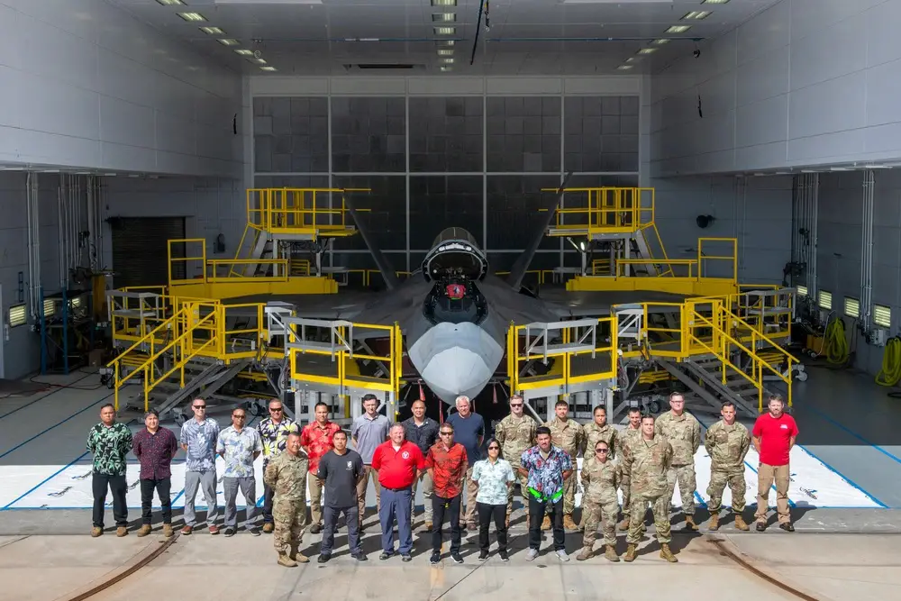 154th Wing Hawaii Air National Guard Airmen Redesign Aircraft Maintenance Stands for F-22 Raptor