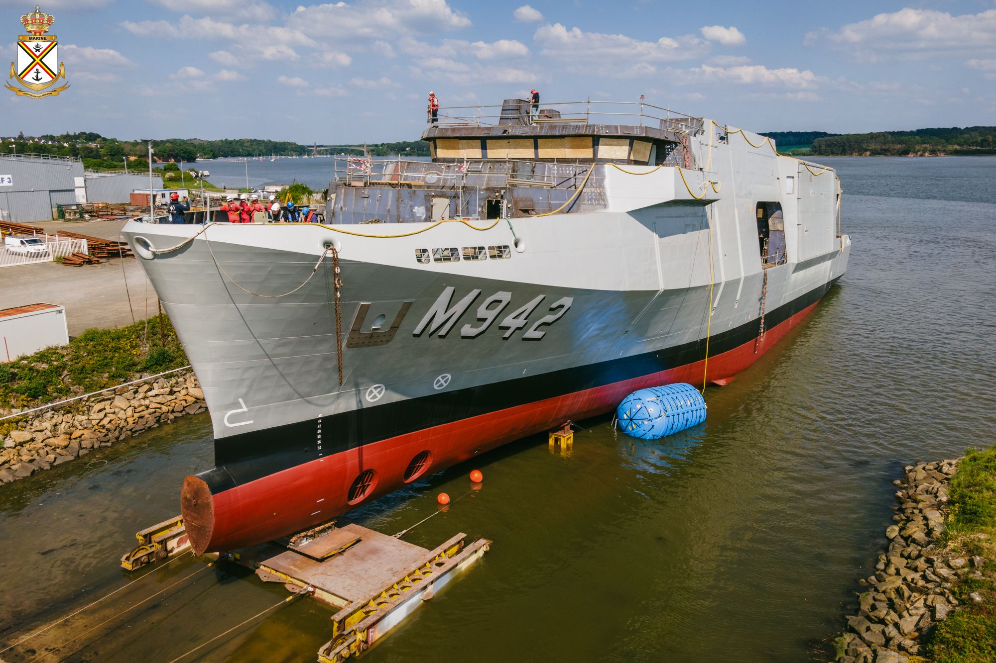 BNS Brugge (M942) under construction at Lorient in 2025