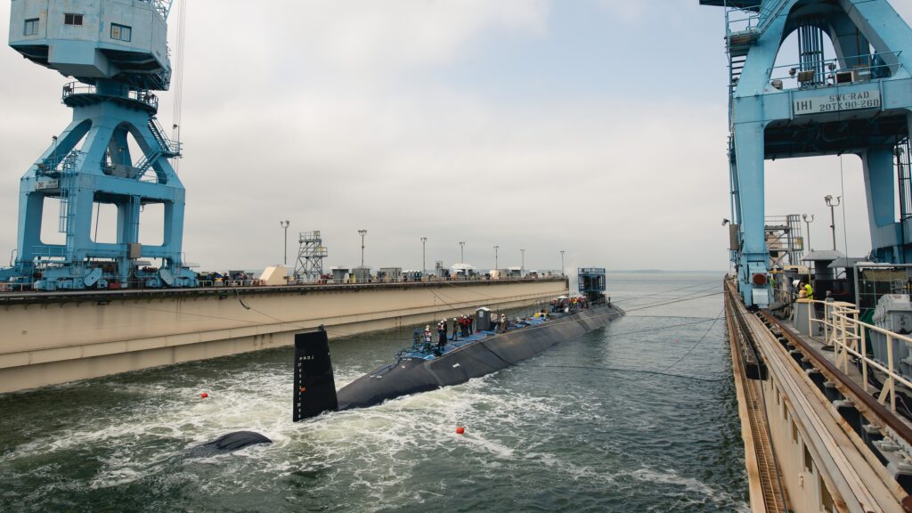HII Launches Virginia-class Submarine Arkansas (SSN 800) at Newport News Shipbuilding