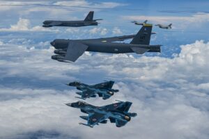 Japan South Korea and U.S. Conduct Trilateral Flight in the Pacific