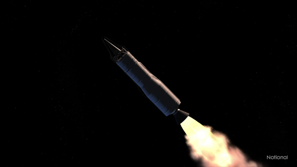 Northrop Grumman and the U.S. Air Force tested a stage-two rocket motor for the Sentinel missile. (Rendered photo of the stage two rocket motor. Credit: Northrop Grumman)

