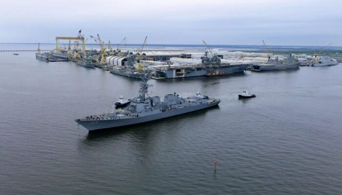 Flight III Destroyer Ted Stevens (DDG 128) Sails Away from HII’s Ingalls Shipbuilding