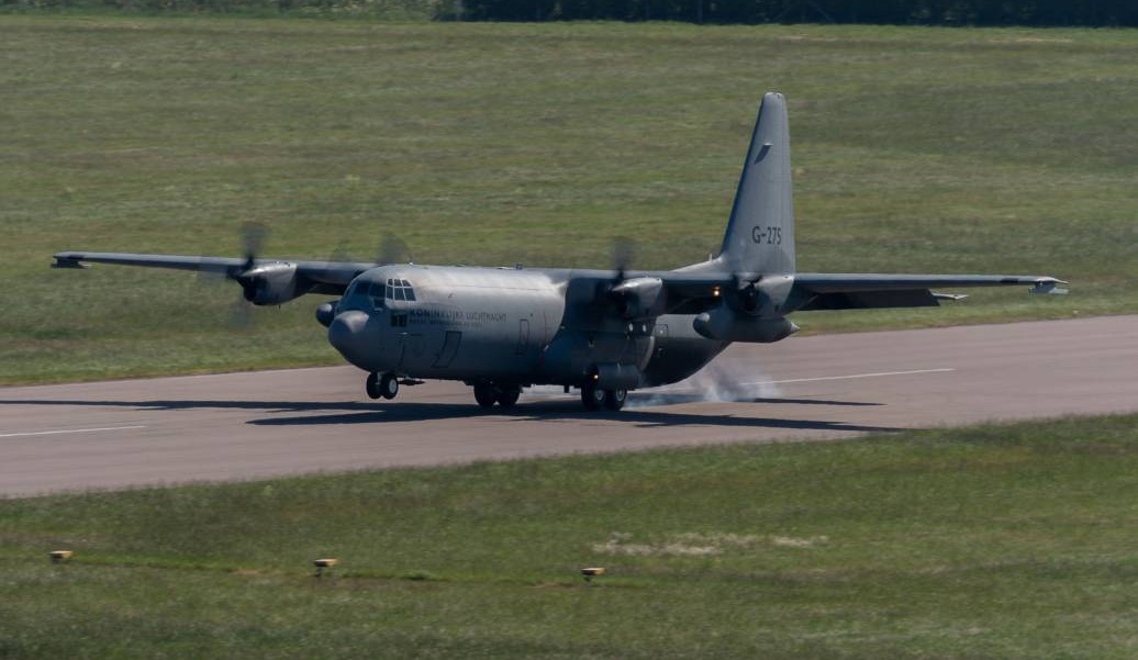 Royal Netherlands Air and Space Force’s C-130 Aircraft. (Photo by Thomas Saunders/ Marshall Aerospace)