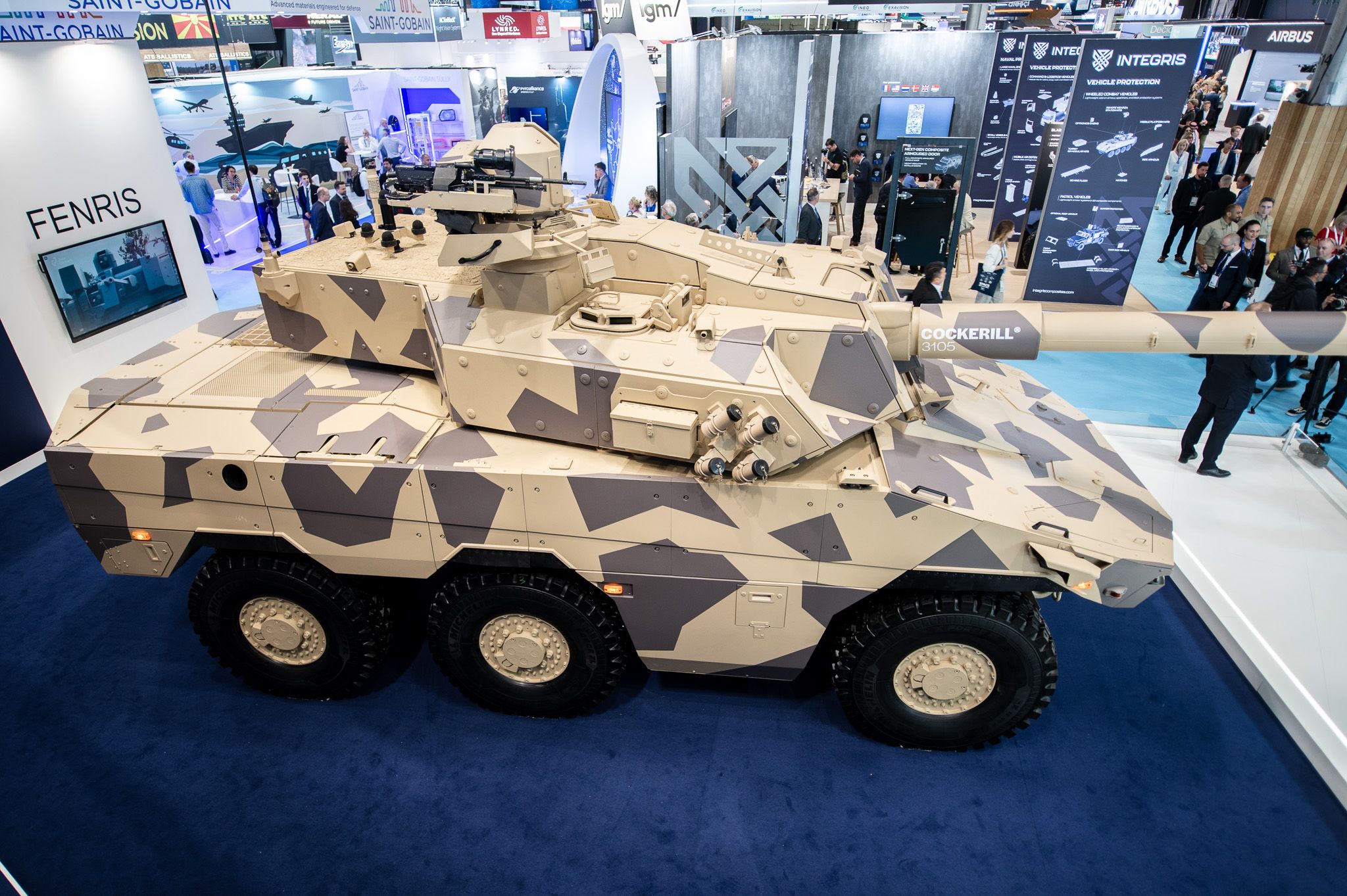 FENRIS 6x6 Armoured Vehicle with 105 mm Turret. (Photo by John Cockerill) 