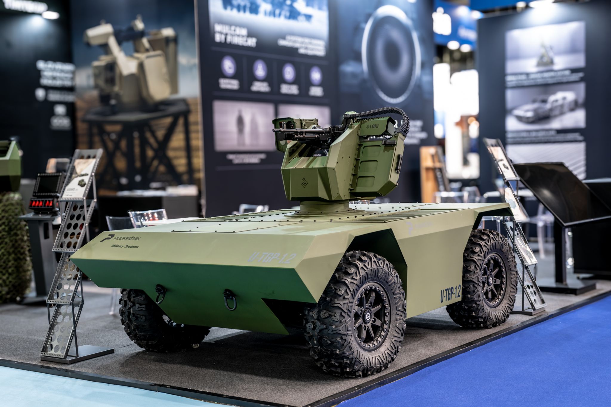 Slovenian Industry Debuts LOKI RCWS Integration on U-TGP-1.2 Medium Unmanned Ground Vehicle (UGV)