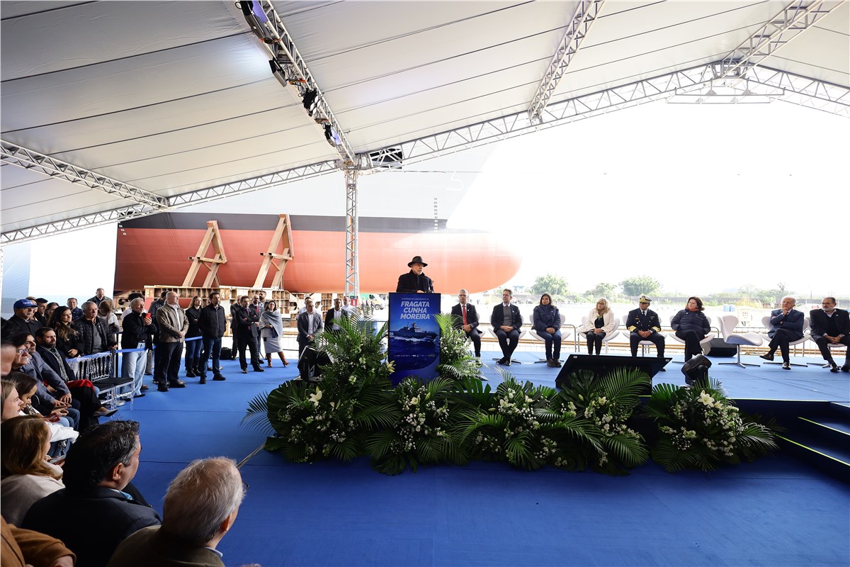 TKMS Celebrates the Launching of the Cunha Moreira Frigate (F202)