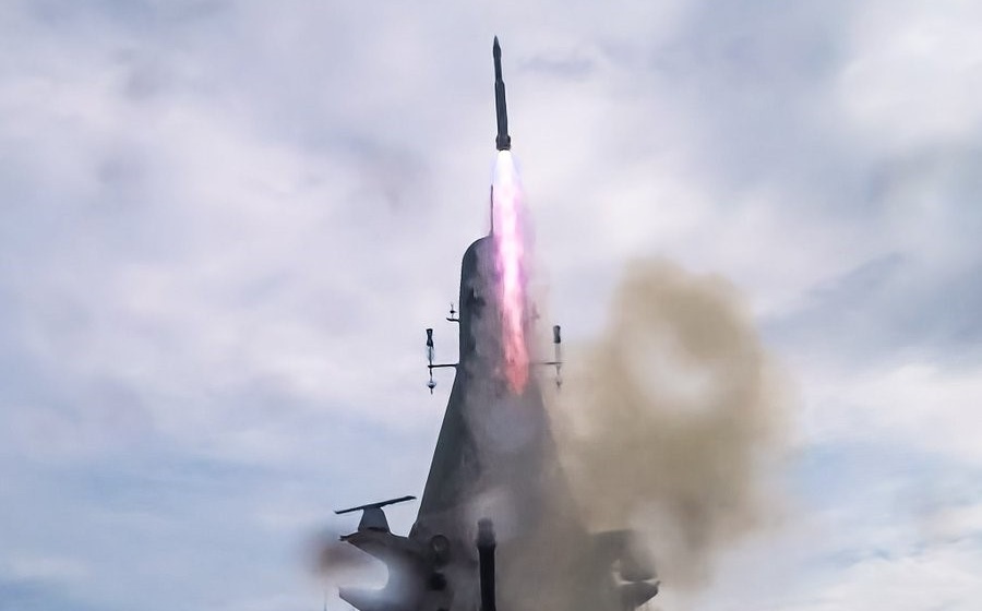 The Republic of Singapore Navy’s RSS Dauntless inaugural MICA anti-air missile firing, back during Exercise Pacific Griffin 2023 in the waters off Guam in September 2023. RSN