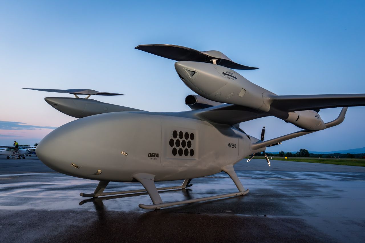 MV250 autonomous hybrid-electric vertical takeoff and landing (VTOL) aircraft. (Photo by BETA Technologies)