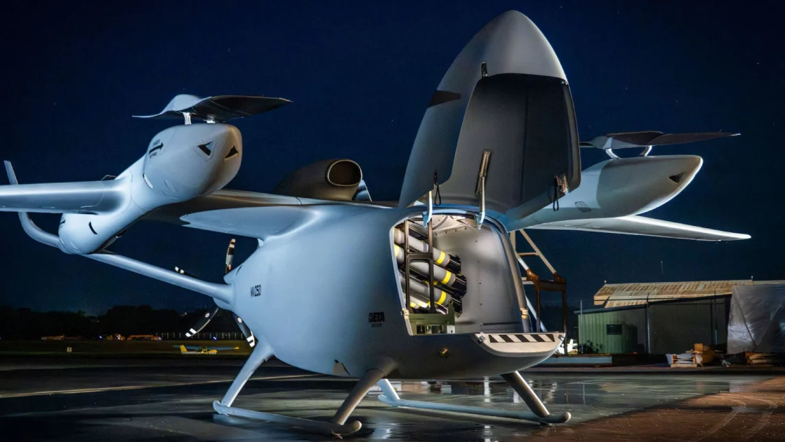 MV250 autonomous hybrid-electric vertical takeoff and landing (VTOL) aircraft. (Photo by BETA Technologies)