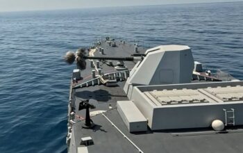 Indonesian Navy Conducts First Live-Fire Gun Drills Aboard Frigate KRI Prabu Siliwangi