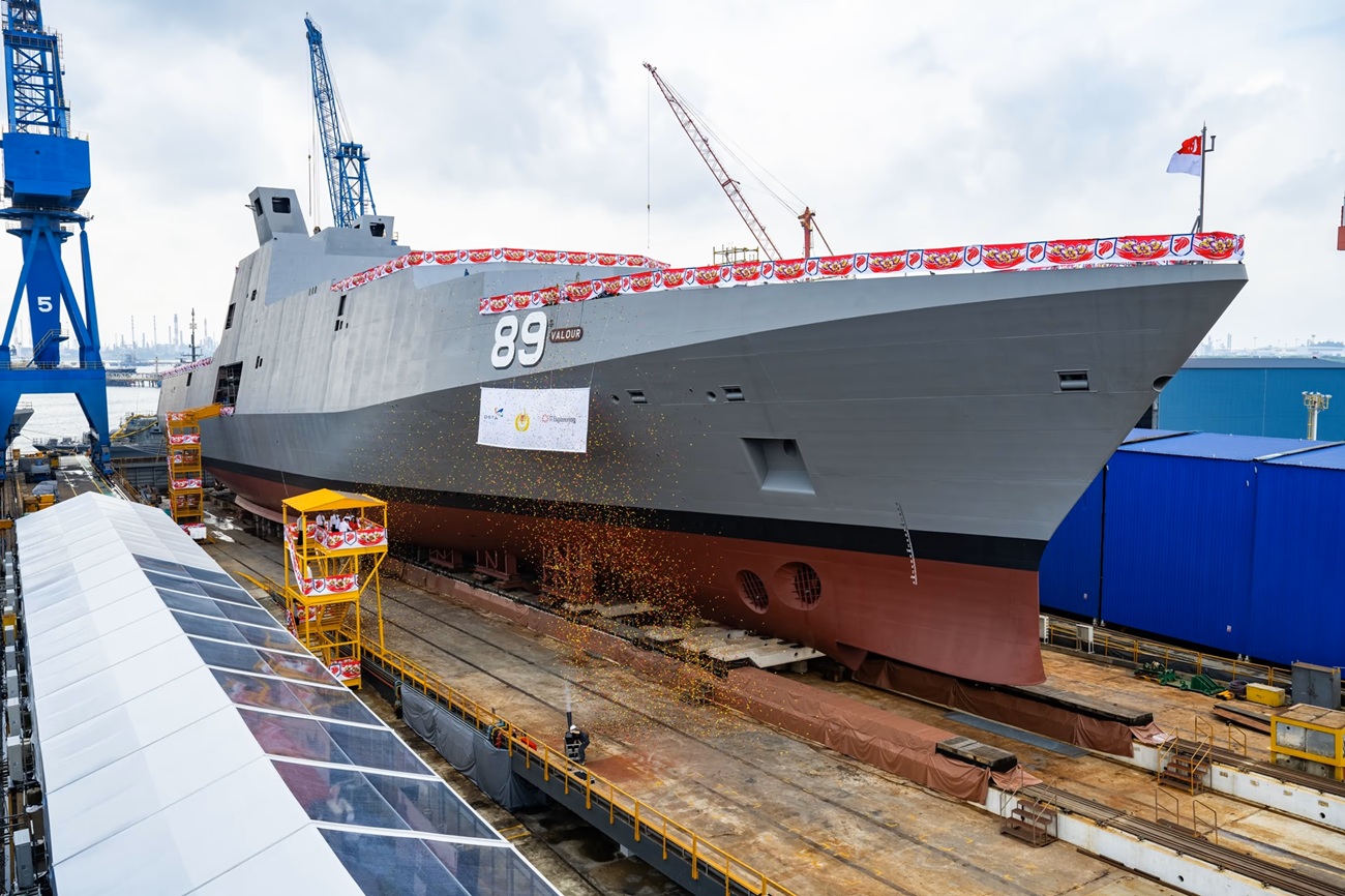 The Republic of Singapore Navy (RSN)’s second Victory-class Multi-Role Combat Vessel (MRCV), Valour, was launched at ST Engineering’s Benoi Shipyard today.