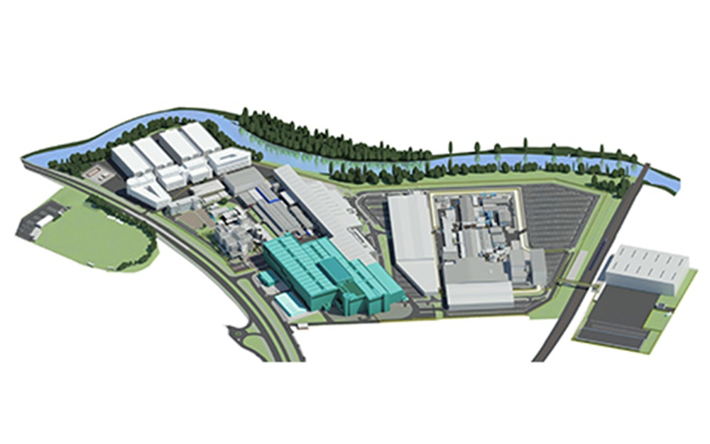 Illustration of proposed Raynesway site expansion with manufacturing facility highlighted.