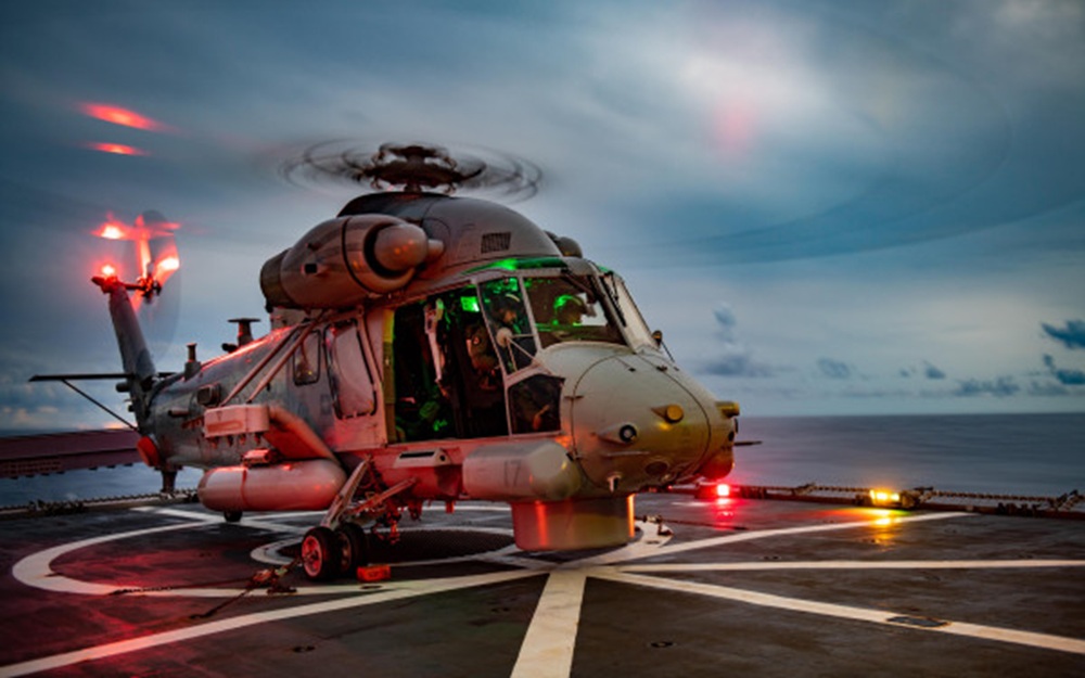 The Royal New Zealand Navy SH-2G(I) Super Seasprite maritime helicopter is prepared for an anti-surface warfare mission.