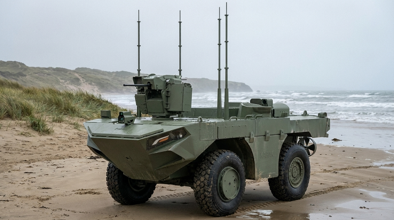 U-MAV Multi-Purpose Modular Unmanned Amphibious Vehicle. (Photo by FNSS)