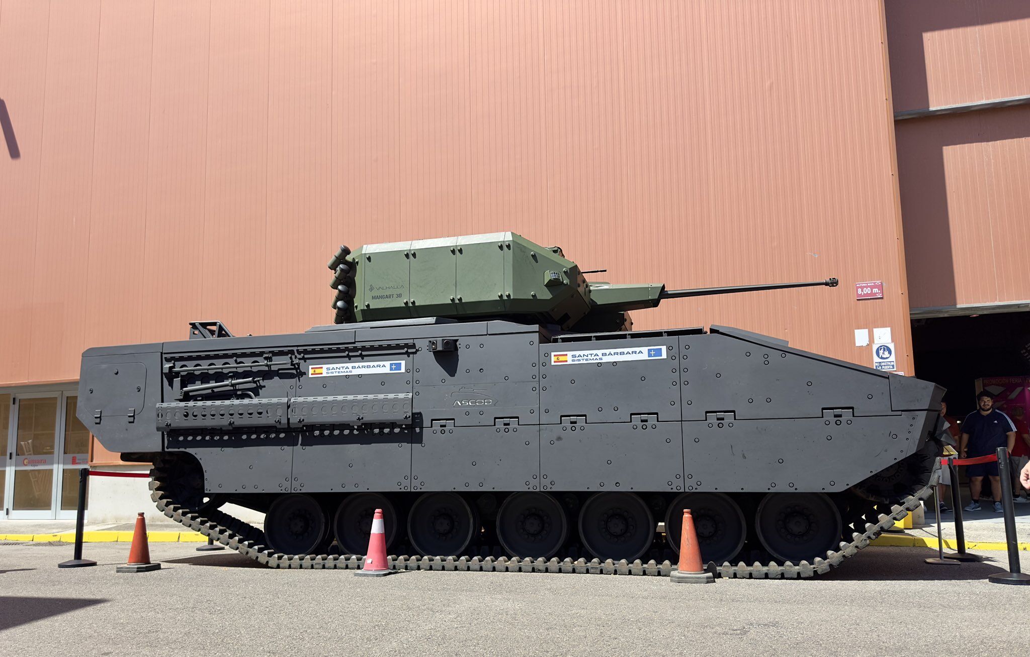 ASCOD 42 demonstrator equipped with Valhalla Turrets’ MANGART 30. (Photo by GDELS Santa Bárbara Sistemas )