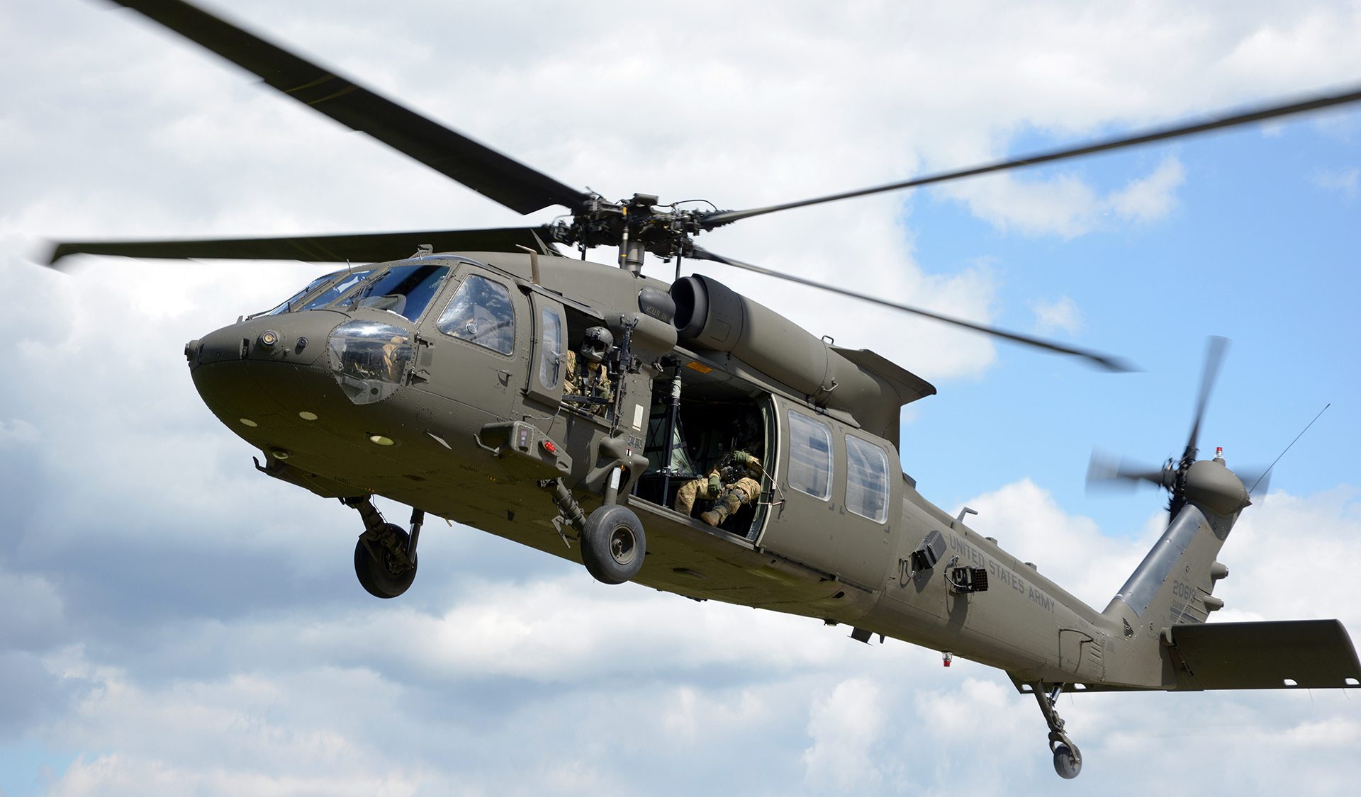 The Sikorsky UH-60 Black Hawk is a four-blade, twin-engine, medium-lift military utility helicopter manufactured by Lockheed Martin.