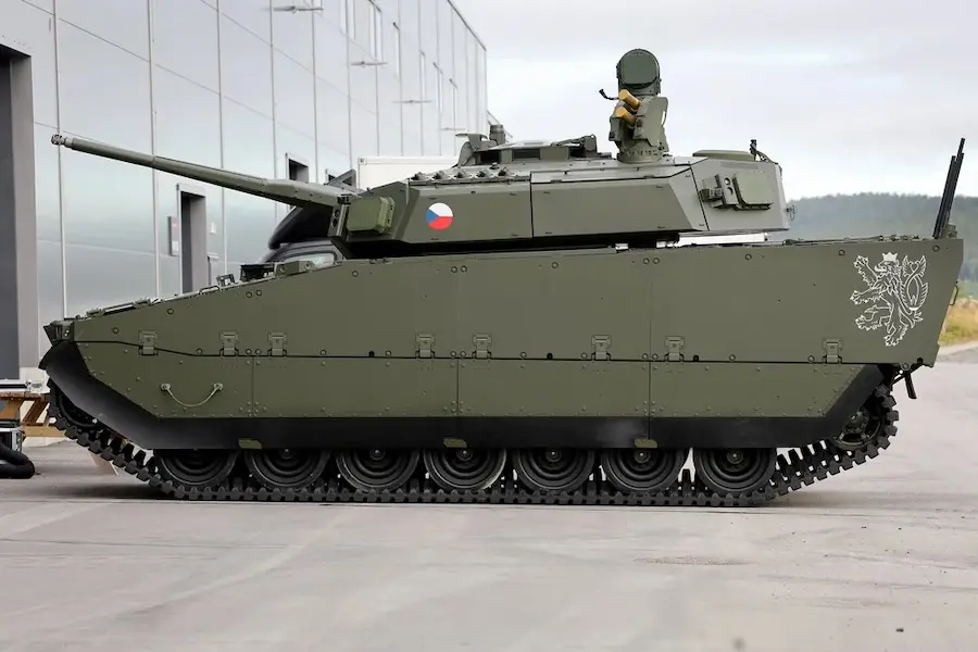 Czech Army CV90 Tracked Infantry Fighting Vehicle (IFV).
