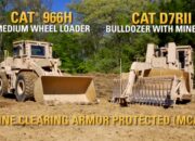 Cat Armored 966H and D7RII Mine Clearing Armour Protection (MCAP)